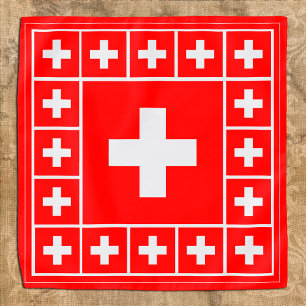 Patriotic Swiss Flag Bandana, fashion Switzerland Bandana