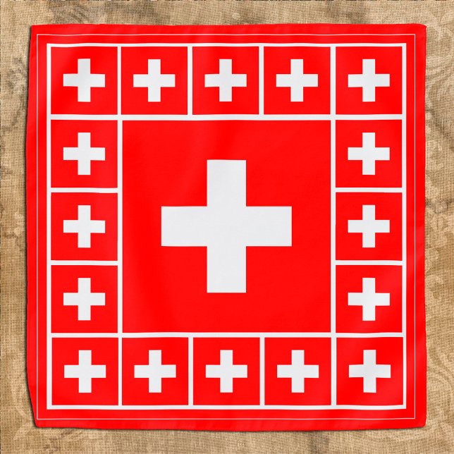 Patriotic Swiss Flag Bandana, fashion Switzerland Bandana (Creator Uploaded)