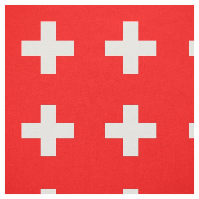 Patriotic Switzerland Flag Fabric (Swatch)
