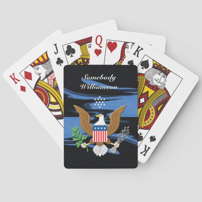 Patriotic Symbol of the United States personalize Poker Cards (Back)