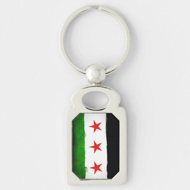 Patriotic Syrian Flag Keychain (Front)