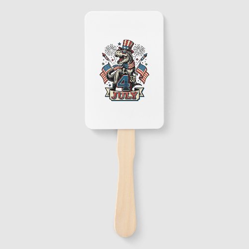 Patriotic T-Rex 4th of July Vintage Shirt Design_1 Hand Fan