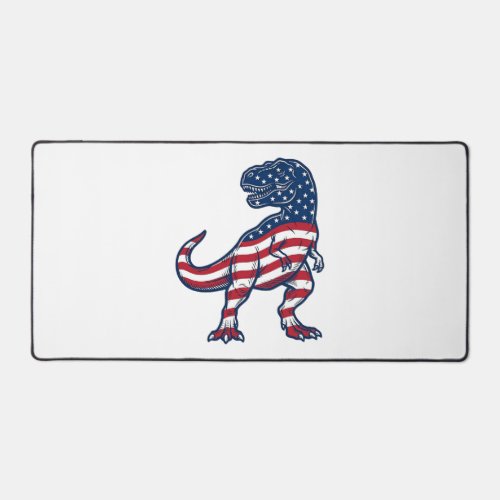 Patriotic T-Rex American Flag Dinosaur Design_1 Desk Mat