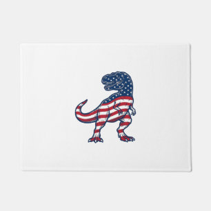 Patriotic T-Rex American Flag Dinosaur Design_1 Doormat