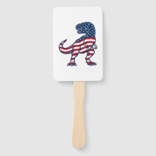 Patriotic T-Rex American Flag Dinosaur Design_1 Hand Fan
