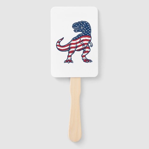 Patriotic T-Rex American Flag Dinosaur Design_1 Hand Fan