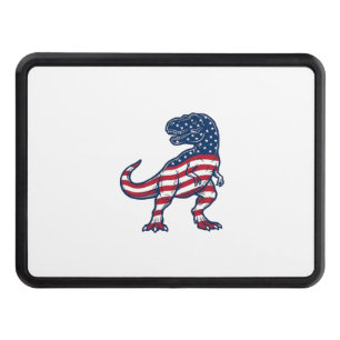 Patriotic T-Rex American Flag Dinosaur Design_1 Hitch Cover