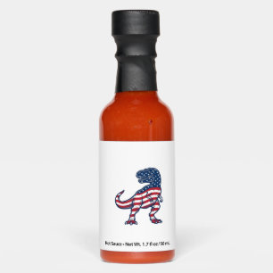 Patriotic T-Rex American Flag Dinosaur Design_1 Hot Sauces