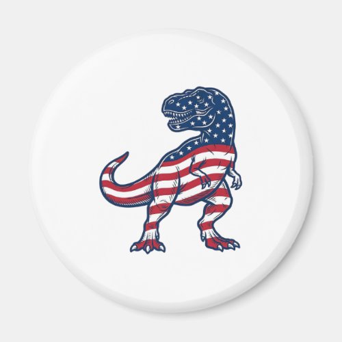 Patriotic T-Rex American Flag Dinosaur Design_1 Magnet