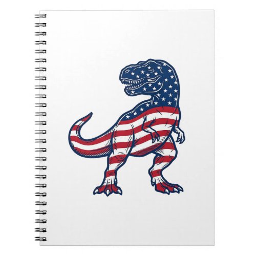 Patriotic T-Rex American Flag Dinosaur Design_1 Notebook