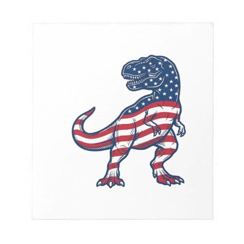 Patriotic T-Rex American Flag Dinosaur Design_1 Notepad