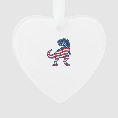 Patriotic T-Rex American Flag Dinosaur Design_1 Ornament