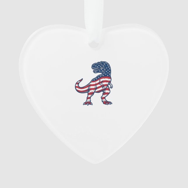 Patriotic T-Rex American Flag Dinosaur Design_1 Ornament (Front)
