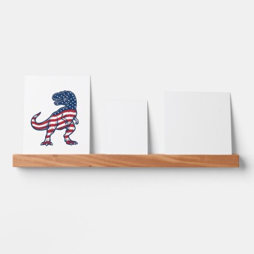 Patriotic T-Rex American Flag Dinosaur Design_1 Picture Ledge