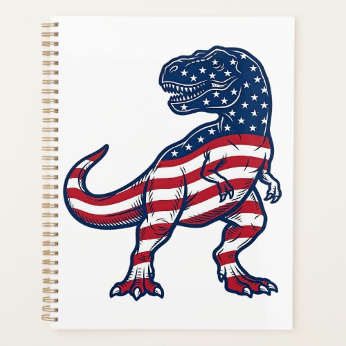 Patriotic T-Rex American Flag Dinosaur Design_1 Planner