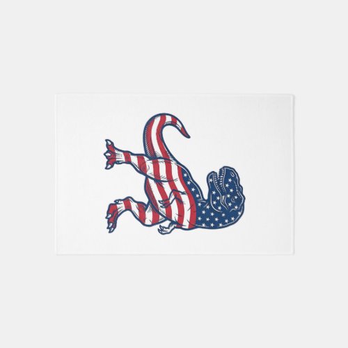 Patriotic T-Rex American Flag Dinosaur Design_1 Rug
