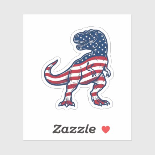 Patriotic T-Rex American Flag Dinosaur Design_1 Sticker