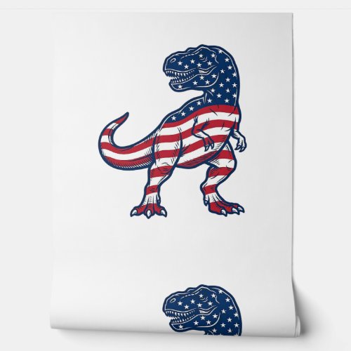 Patriotic T-Rex American Flag Dinosaur Design_1 Wallpaper