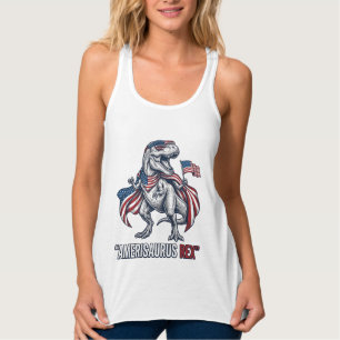 Patriotic T-Rex Amerisaurus Rex White Shirt Design