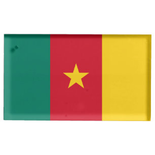 Patriotic tabel card holder with Flag of Cameroon