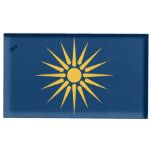 Patriotic tabel card holder with Flag of Macedonia