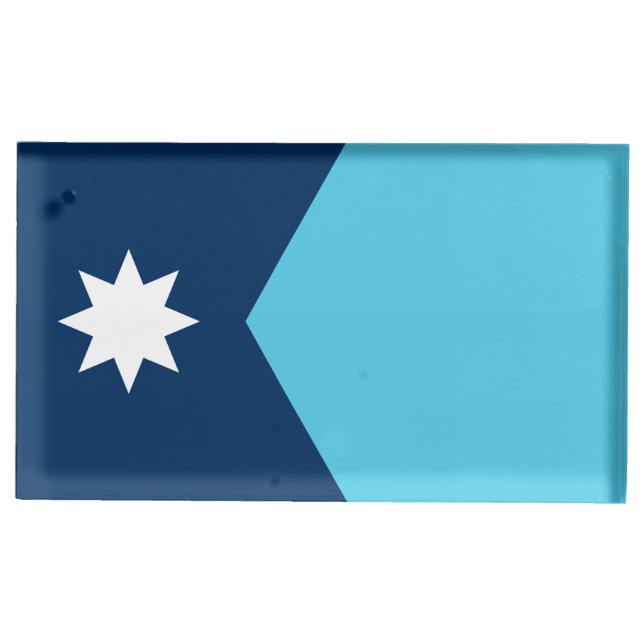 Patriotic tabel card holder with Flag of Minnesota (Front)