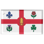 Patriotic tabel card holder with Flag of Montreal