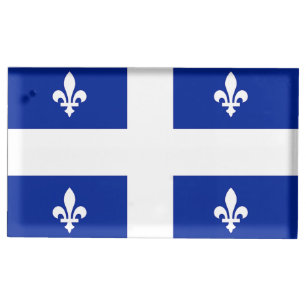 Patriotic tabel card holder with Flag of Quebec