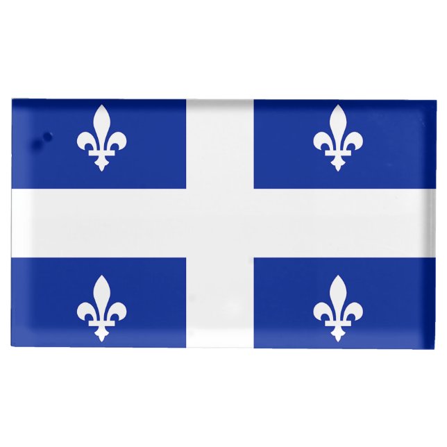 Patriotic tabel card holder with Flag of Quebec (Front)