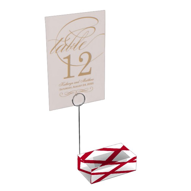 Patriotic table card holder with Flag of Alabama (Corner)