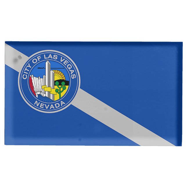 Patriotic table card holder with Flag of Las Vegas (Front)