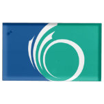 Patriotic table card holder with Flag of Ottawa