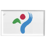 Patriotic table card holder with Flag of Seoul