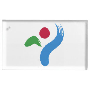 Patriotic table card holder with Flag of Seoul