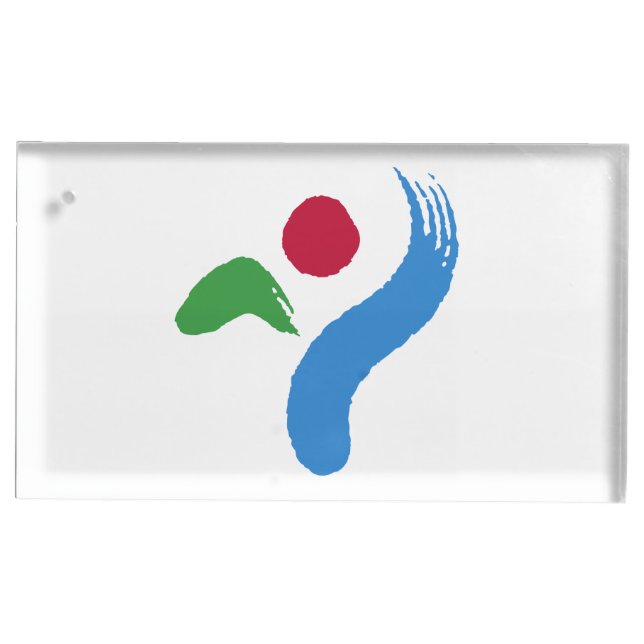 Patriotic table card holder with Flag of Seoul (Front)