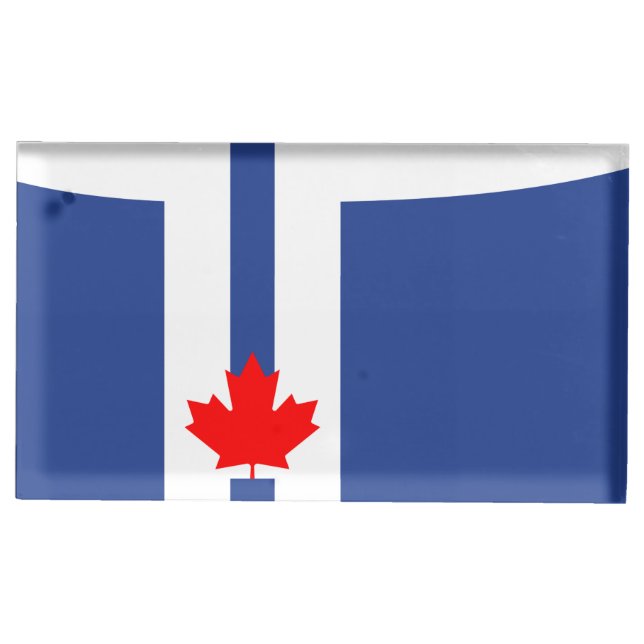 Patriotic table card holder with Flag of Toronto (Front)