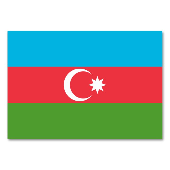 Patriotic table card with Flag of Azerbaijan (Front)
