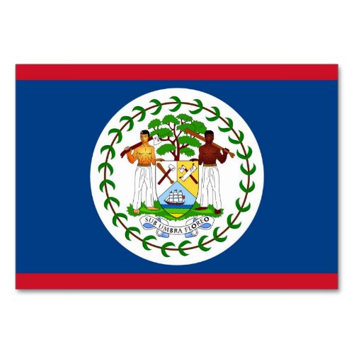 Patriotic table card with Flag of Belize