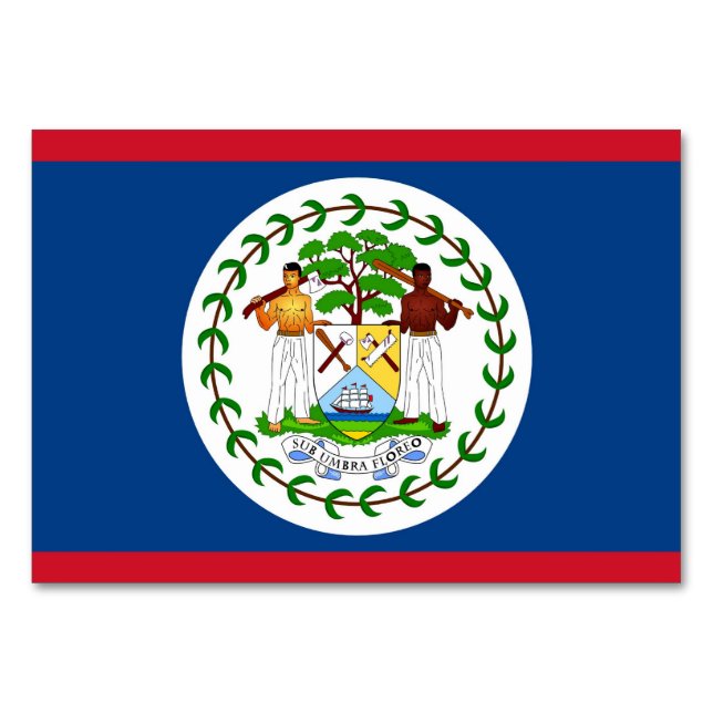 Patriotic table card with Flag of Belize (Back)