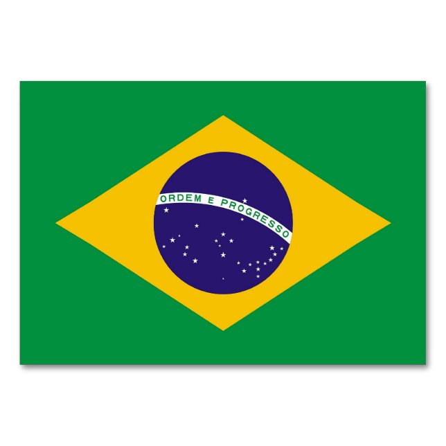 Patriotic table card with Flag of Brazil (Back)