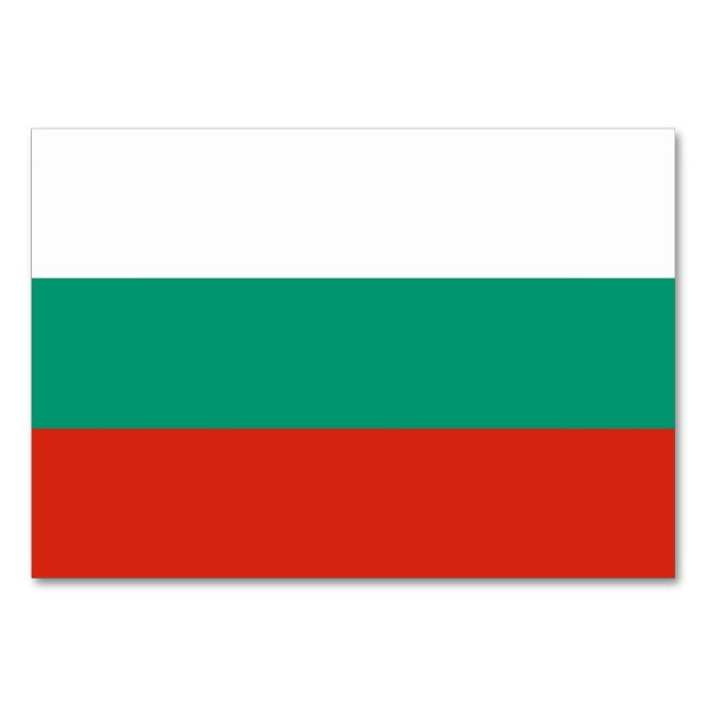 Patriotic table card with Flag of Bulgaria (Back)