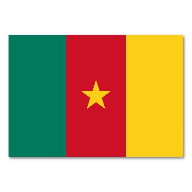 Patriotic table card with Flag of Cameroon (Front)