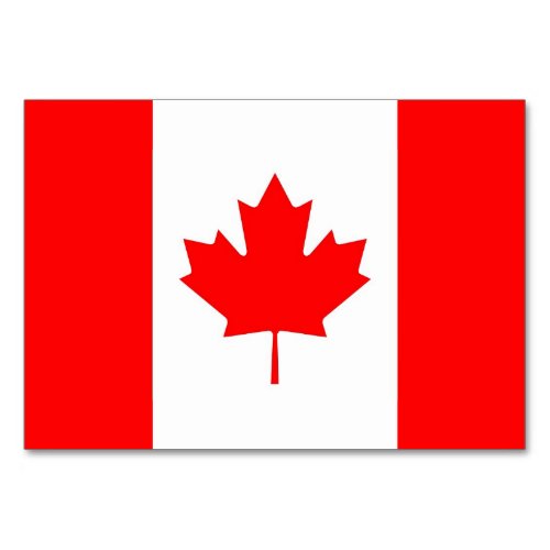 Patriotic table card with Flag of Canada