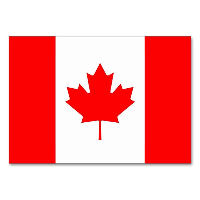 Patriotic table card with Flag of Canada (Back)