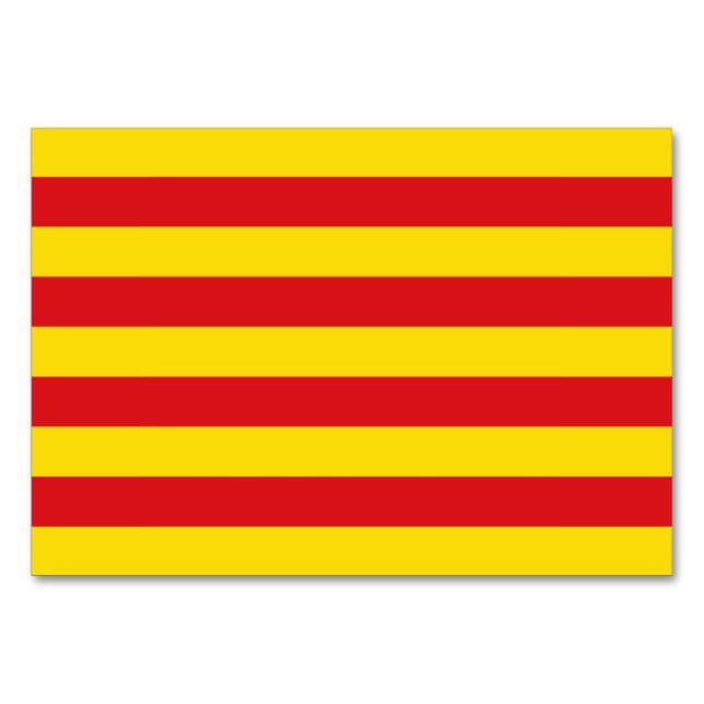 Patriotic table card with Flag of Catalonia, Spain (Front)