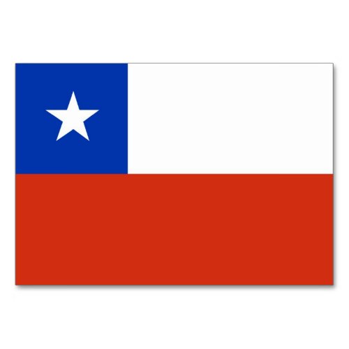 Patriotic table card with Flag of Chile