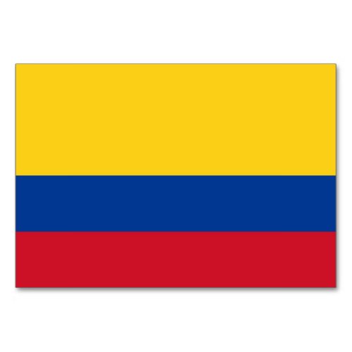 Patriotic table card with Flag of Colombia