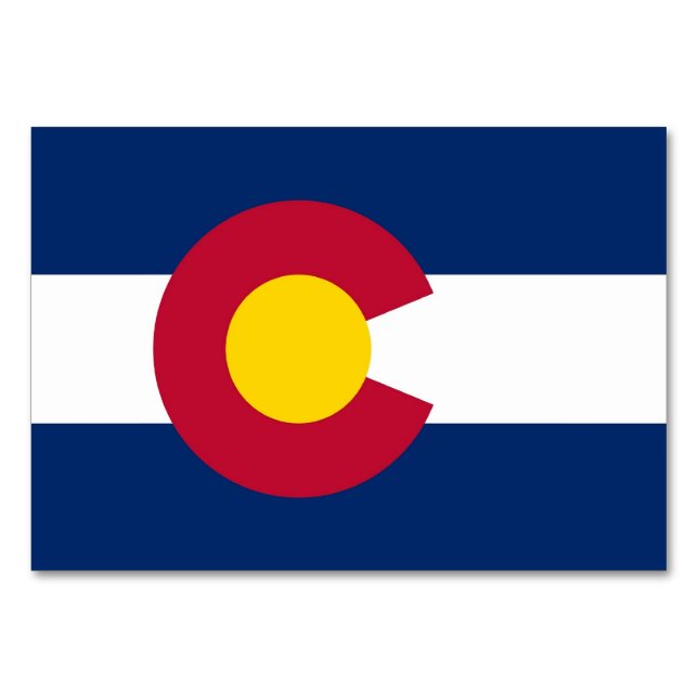 Patriotic table card with Flag of Colorado (Front)