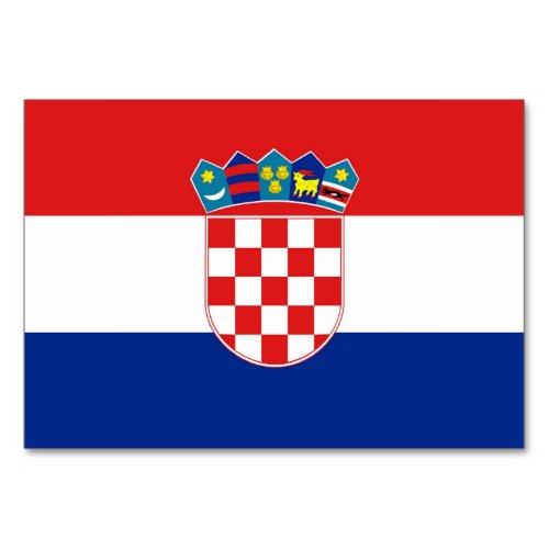 Patriotic table card with Flag of Croatia