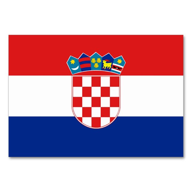 Patriotic table card with Flag of Croatia (Back)